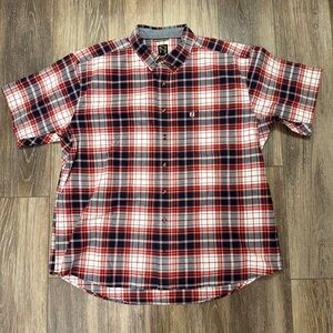 Noble Outfitters Men’s Button Down Short Sleeve Plaid Shirt SZ XXL Preppy Y2K